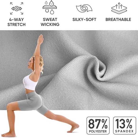 APEXUP 1-Pack Workout Shorts, Women's High Waist, Spandex Yoga Shorts - Picture 5 of 8